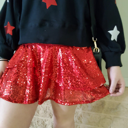 SPARKLE SKIRT - RED